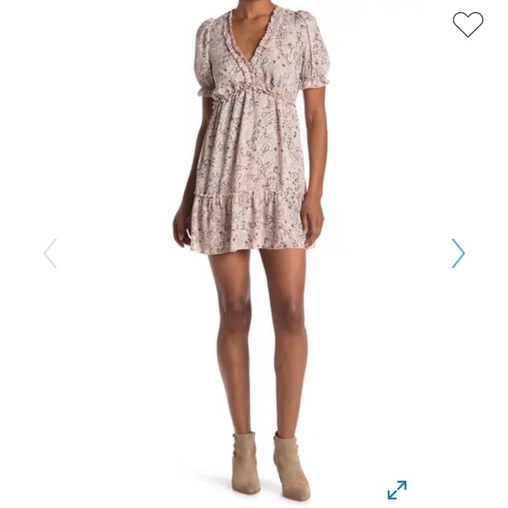 NWOT! Kenedik Ruffle Trim Floral Print Babydoll Dress